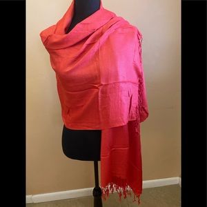 Pashmina Red Fringe Scarf